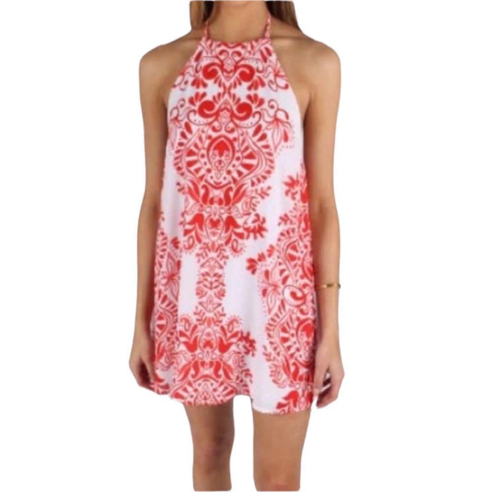 Show Me Your Mumu Katy Halter Tunic Slip Dress - Casa Love - L